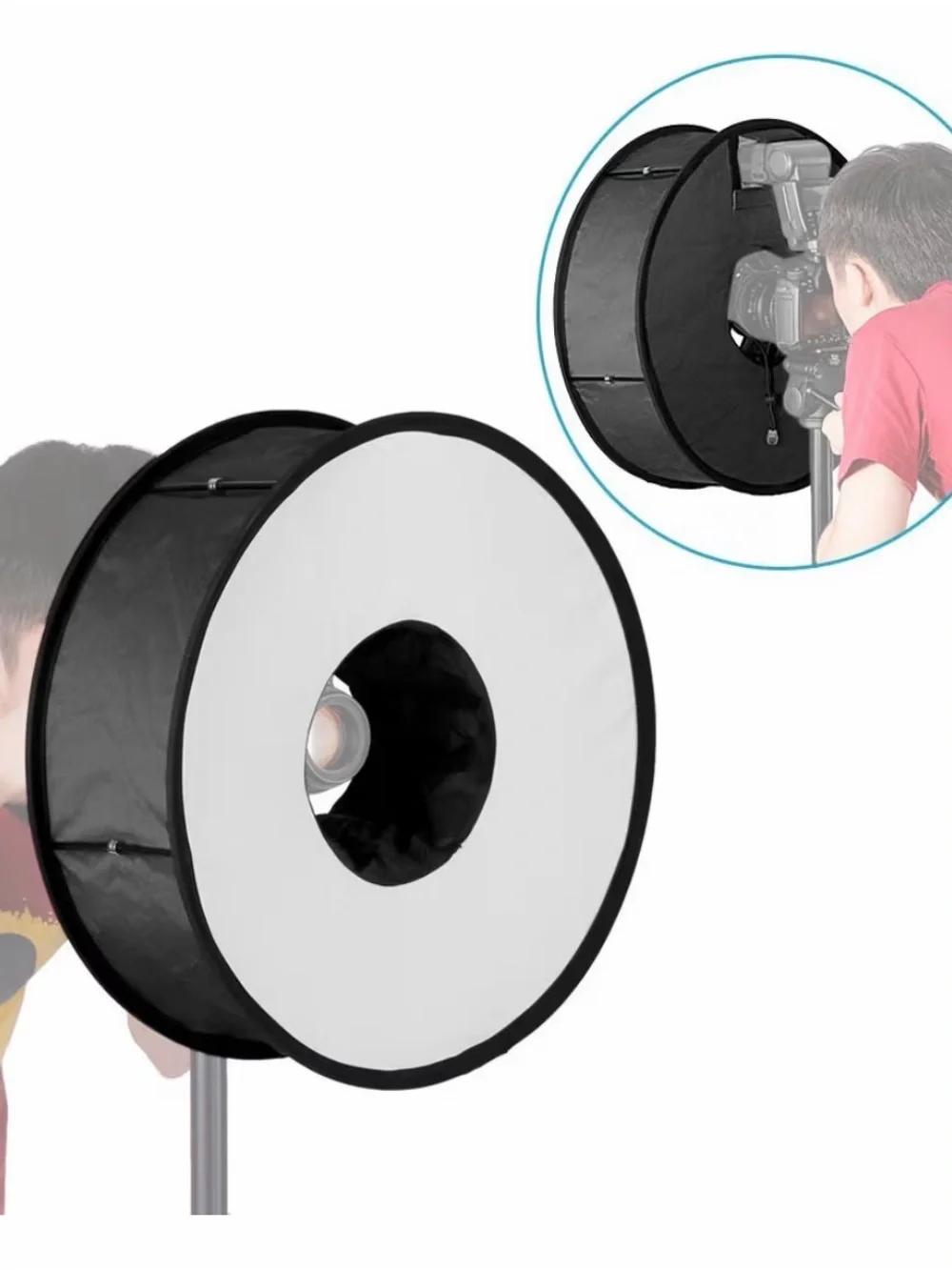 Collapsible Ring Light Diffuser for Flash photography